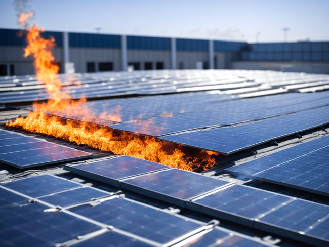Brand door zonnepanelen kan leiden tot milieuschade